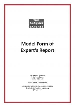 Model Form of Expert Report