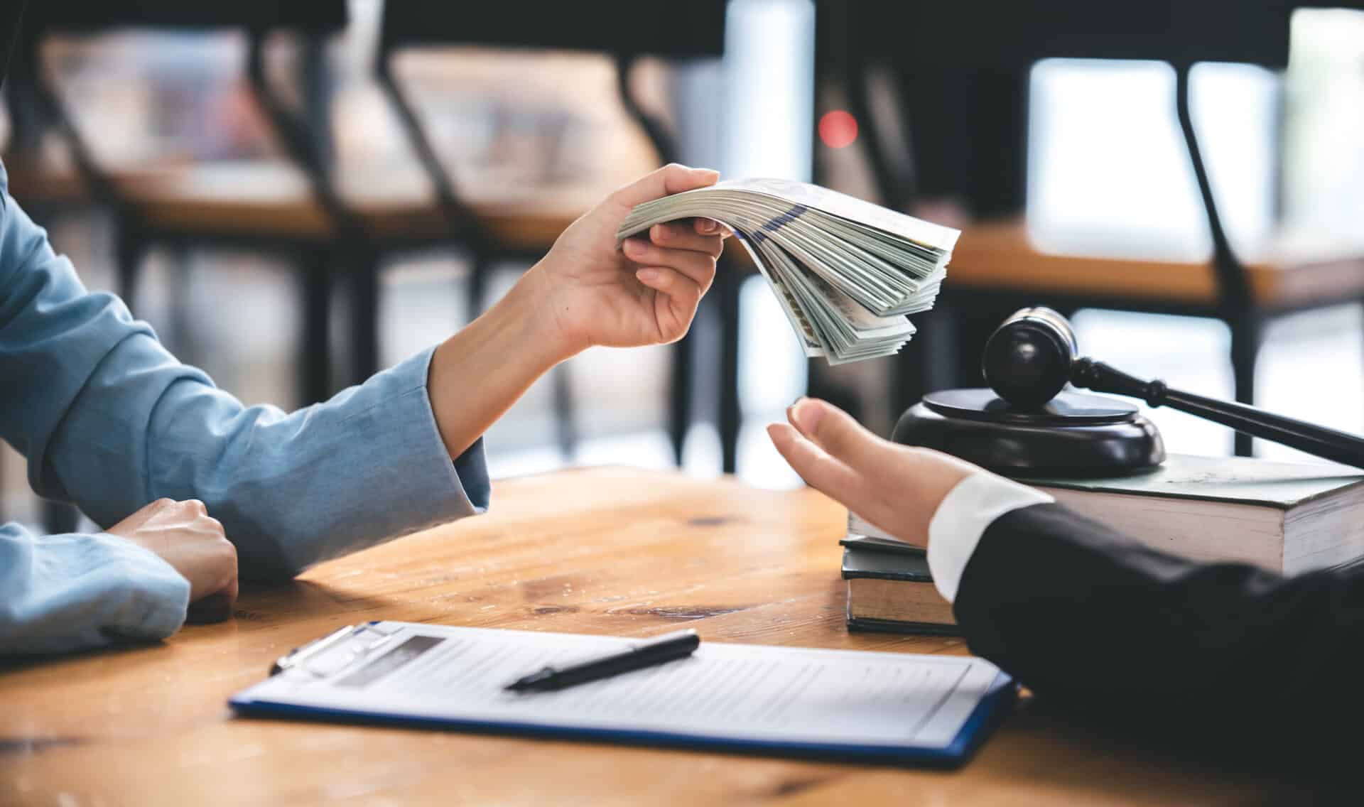 Businessman receiving payment