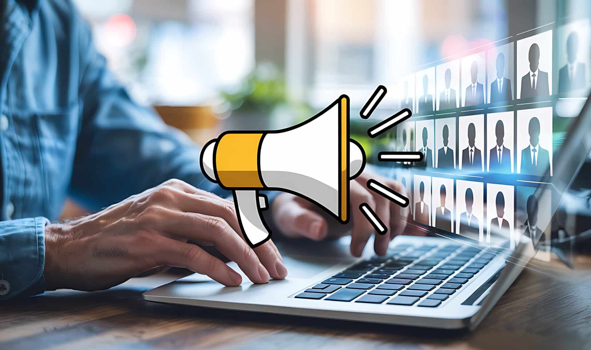 Digital Marketing Campaign Targeting Professionals On Laptop Screen