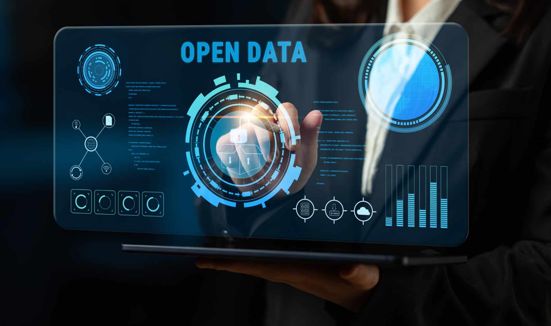 Open Data Concept For Public Information And Transparency Motif